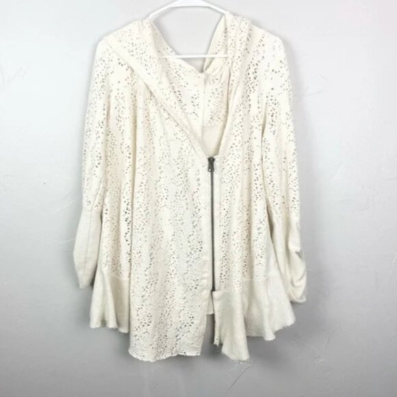 Free People open lacy cardigan sweater - Picture 2 of 9